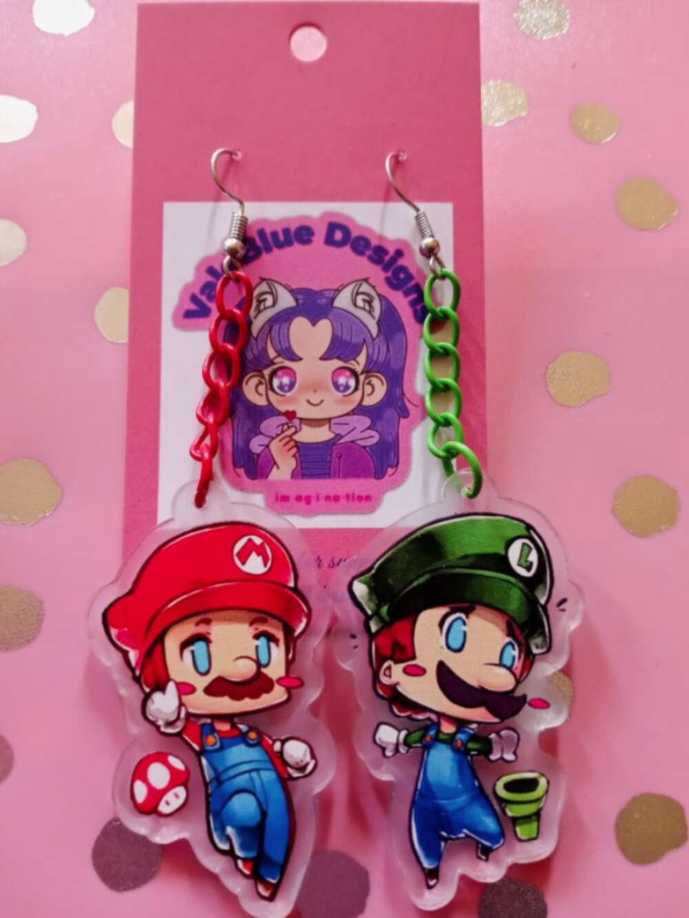 super Mario bros kawaii earrings